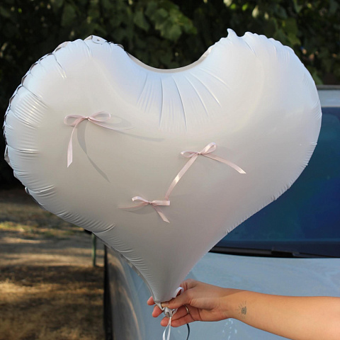 Сердце фольгированное с бантиком - изображение 2
