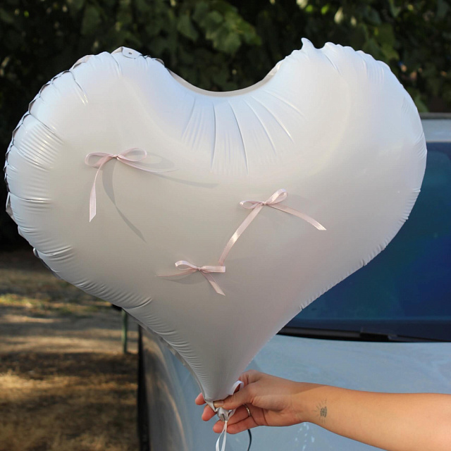 Сердце фольгированное с бантиком - изображение 2
