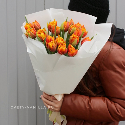 Букет пионовидных тюльпанов "Orange" - изображение 2