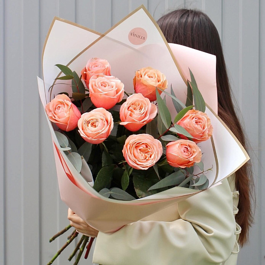 Букет из 9 пионовидных роз Кахала - изображение 2