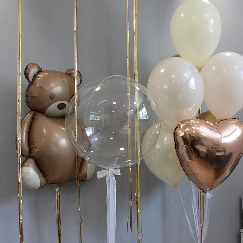 Сет шаров «Нежный с мишкой» - изображение 2