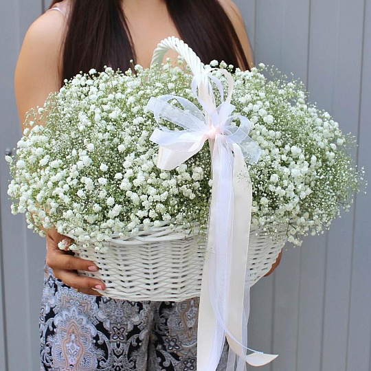 Белая гипсофила в корзине - изображение 2