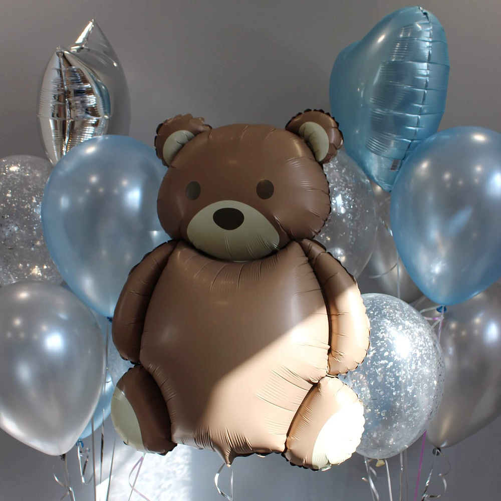 Сет шаров с мишкой
