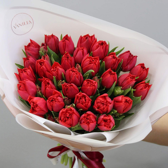 Цветы на праздник: 31 пионовидный тюльпан