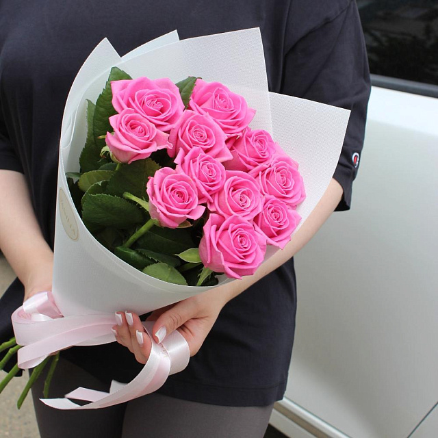 Букет из 11 роз аква 50 см - изображение 2