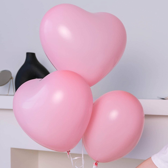 Связка из 3х шаров сердец "Пинк" - изображение 2