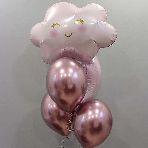 Букеты из шаров  : Связка шаров с облачком