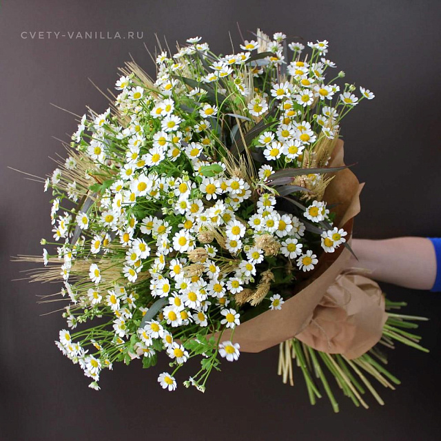 Букет из полевых ромашек и пшеницы - изображение 2
