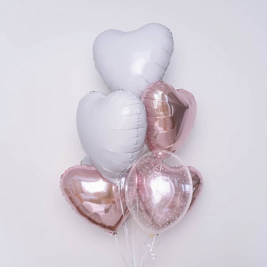 Воздушные шарики с гелием: Сет шаров "Жемчужная любовь"