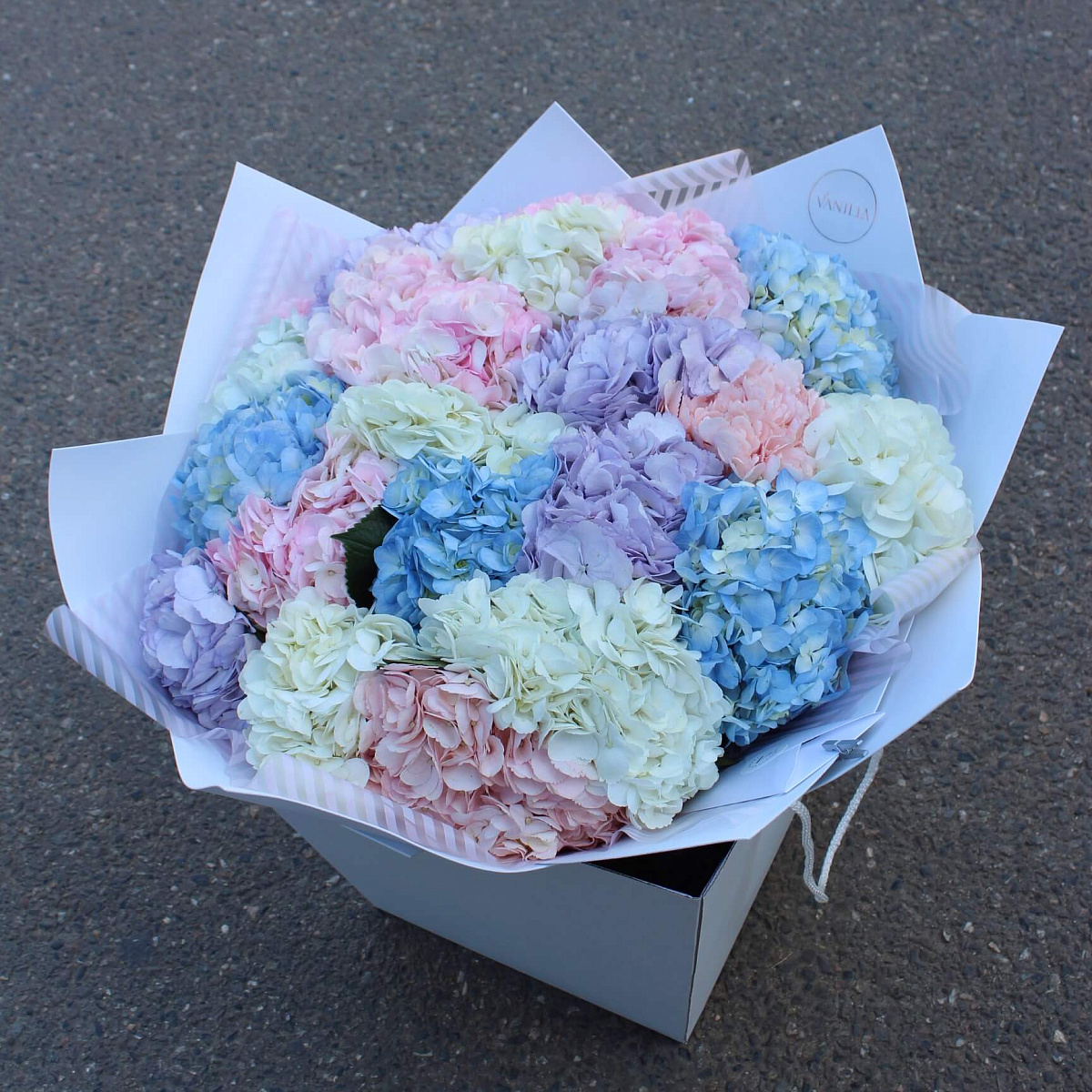 Микс из гортензий разноцветных