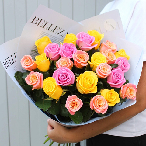 Букет из 25 роз микс 50 см - изображение 2