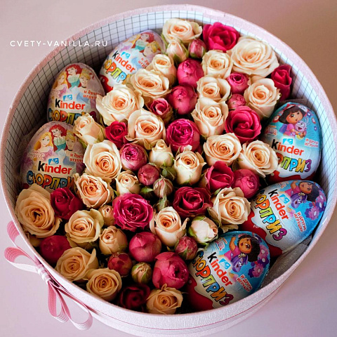 Коробочка с кустовыми розами и Киндерами - изображение 2