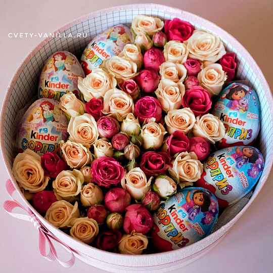 Коробочка с кустовыми розами и Киндерами - изображение 2
