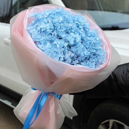 Подарки на 14 февраля: Букет из сухоцветов "Гортензия"