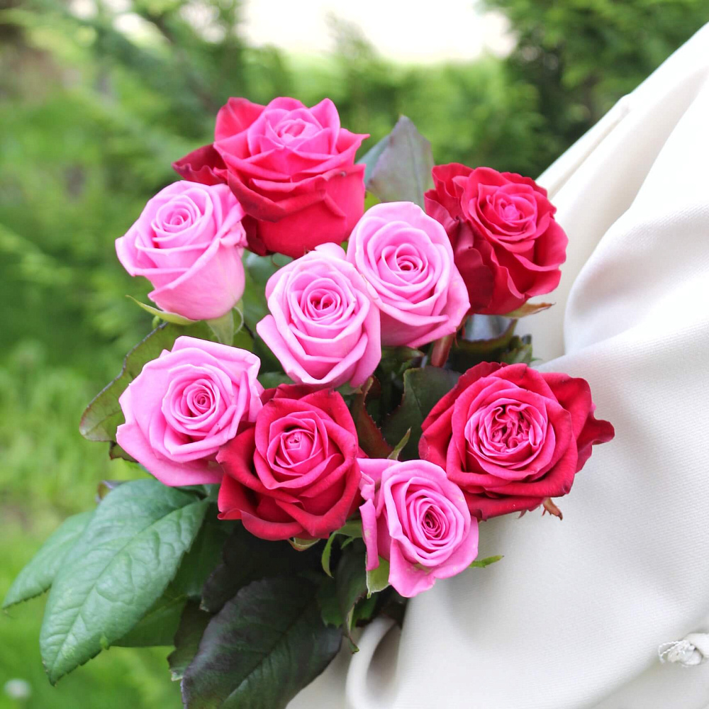 Букет из 9 роз микс 50 см