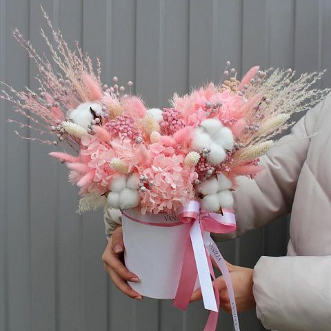 Кашпо ручной работы с хлопком и лагурусом - изображение 2