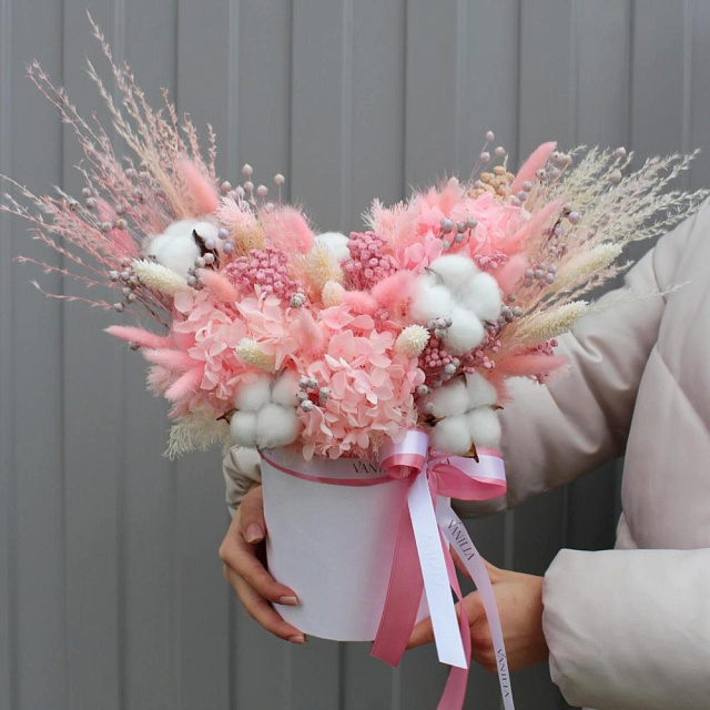 Кашпо ручной работы с хлопком и лагурусом - изображение 2