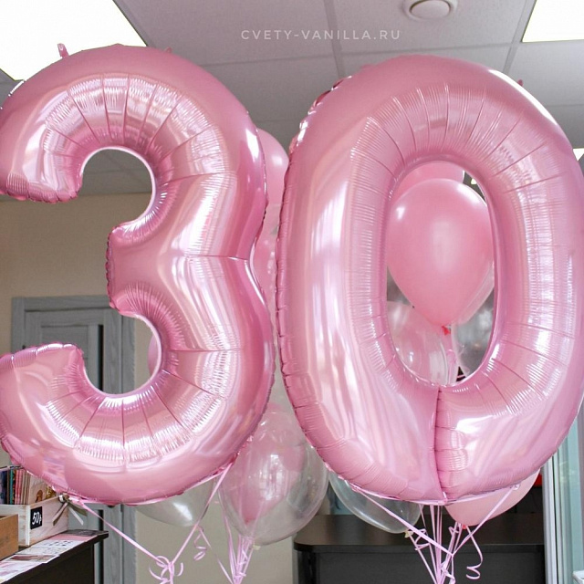 Шары цифры розовые - изображение 2