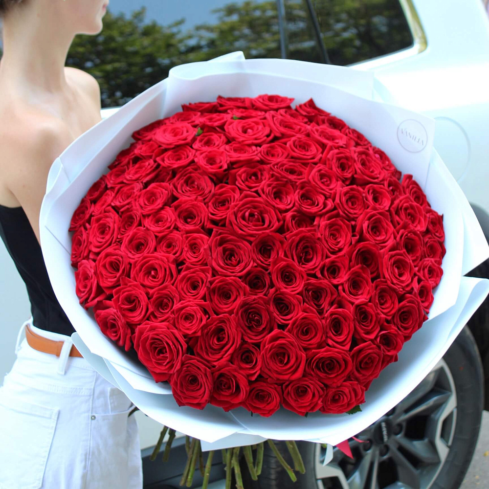Букет из 101 розы Red Naomi 70 см
