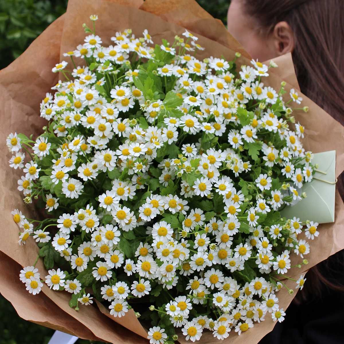 Букет ромашек в крафте