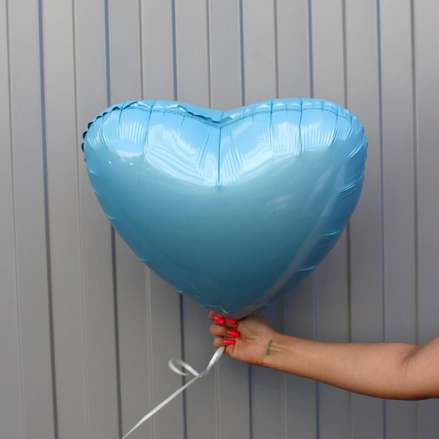 Фольгированные шары : Шар сердце голубое