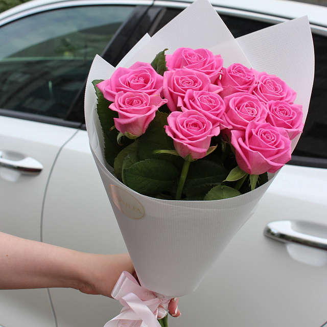 Букеты из роз: Букет из 11 роз аква 50 см