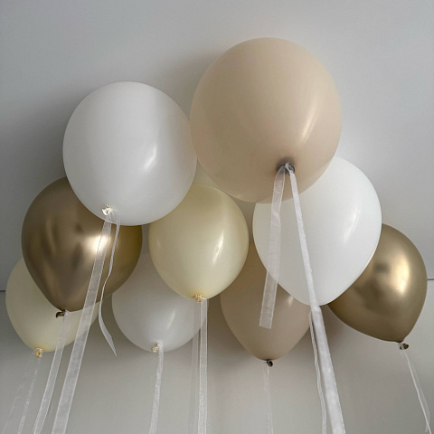 Воздушные шары на свадьбу: Набор шаров под потолок "Золотой песок"
