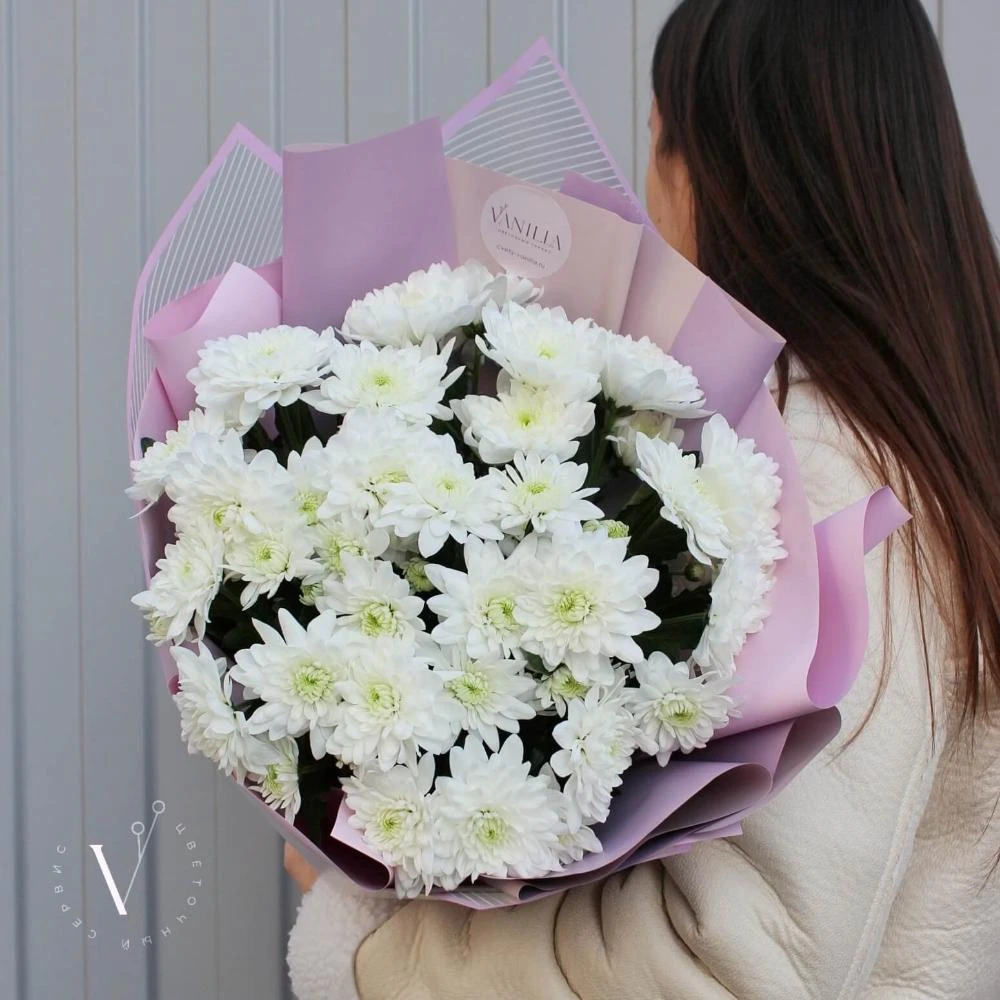 Купить Букет из 7 веток хризантемы Балтика в Краснодаре | Vanilla