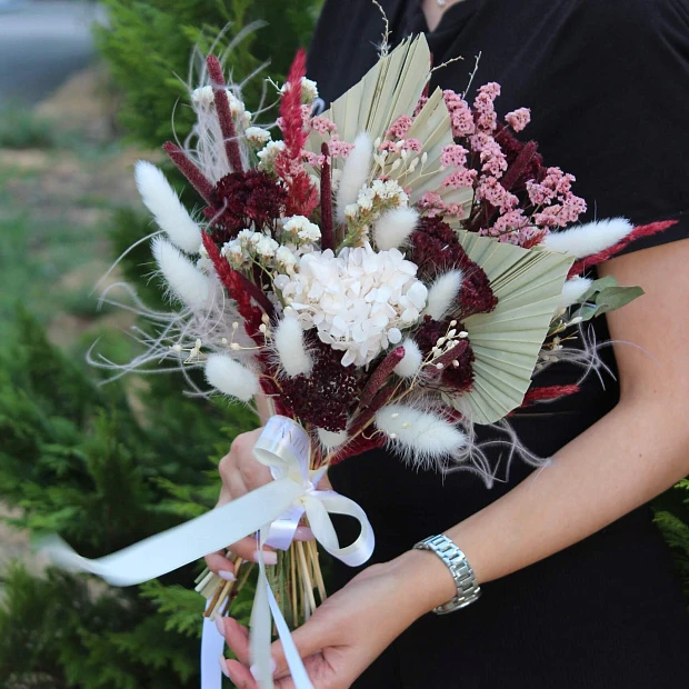 Свадебный букет из сухоцветов