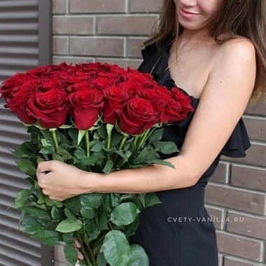 31 голландская красная роза 60 см